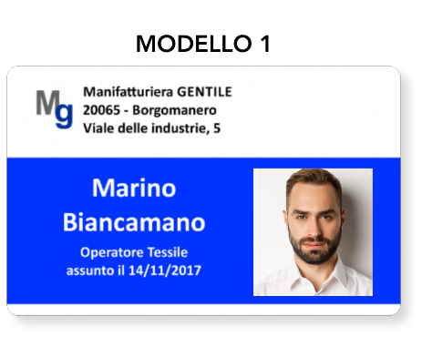 Produzione tesserini di riconoscimento