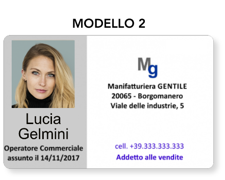 Produzione tesserini di riconoscimento