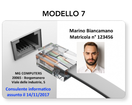 Produzione tesserini di riconoscimento