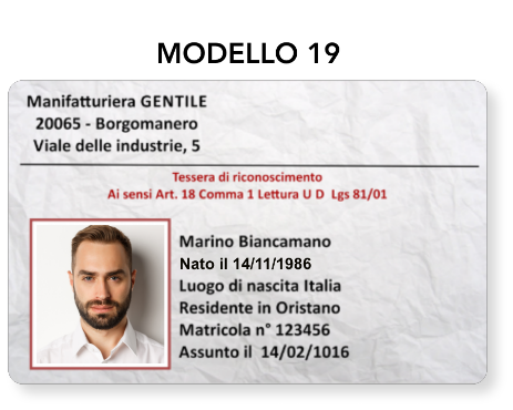 tesserini di riconoscimento on-line