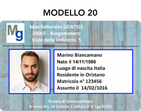 tesserini di riconoscimento on-line